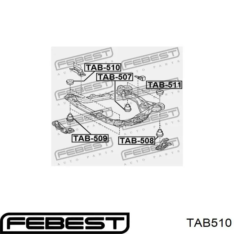 Comprar TAB510 Febest Buje silencioso del subchasis delantero
