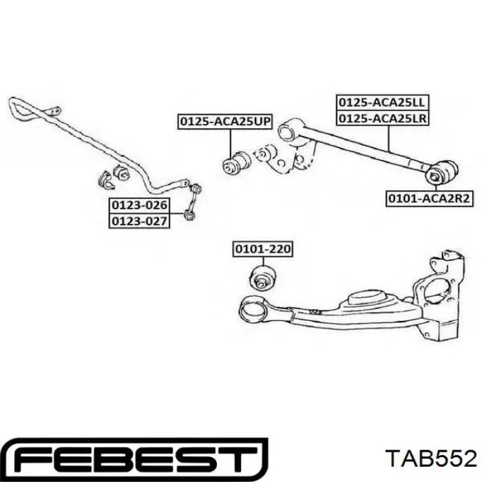 Silentblock de brazo suspensión trasero transversal Toyota RAV4 2 XA2