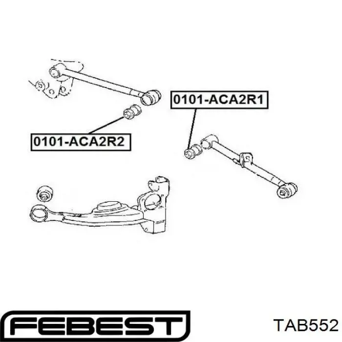 Silentblock de brazo suspensión trasero transversal Toyota RAV4 2 XA2