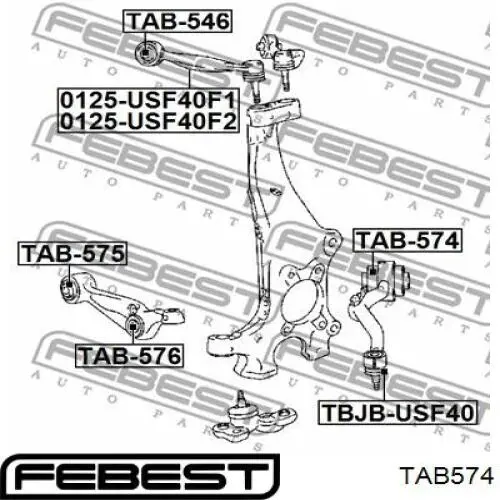 TAB-574 Febest silentblock de suspensión delantero inferior