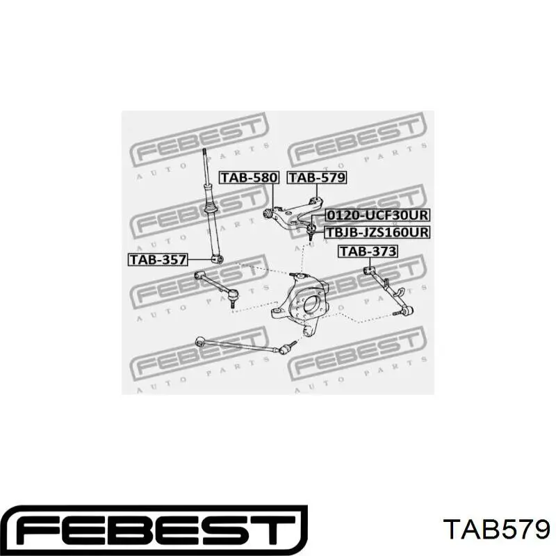 TAB-579 Febest silentblock de brazo de suspensión trasero superior