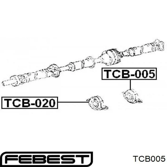 TCB-005 Febest suspensión, árbol de transmisión, trasero