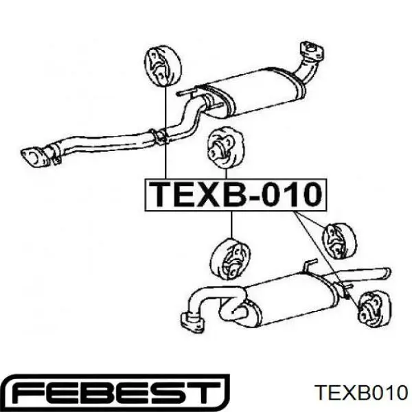 TEXB-010 Febest soporte, silenciador
