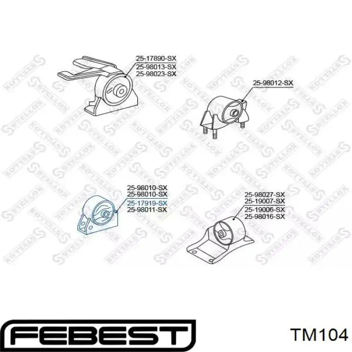 TM104 Febest soporte motor delantero