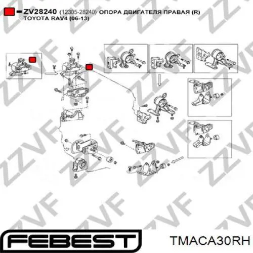 Taco motor derecho RAV4 3 