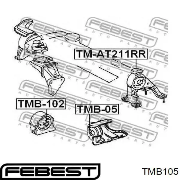 Comprar TMB105 Febest Silentblock del soporte trasero del motor