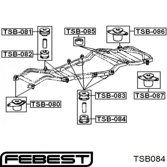 TSB-084 Febest casquillo, suspensión de cabina