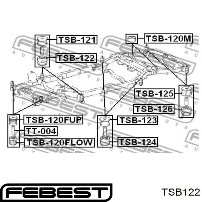 TSB122 Febest casquillo, suspensión de cabina
