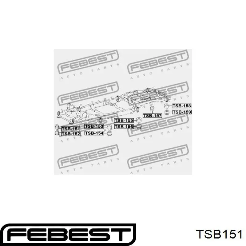 TSB-151 Febest casquillo, suspensión de cabina