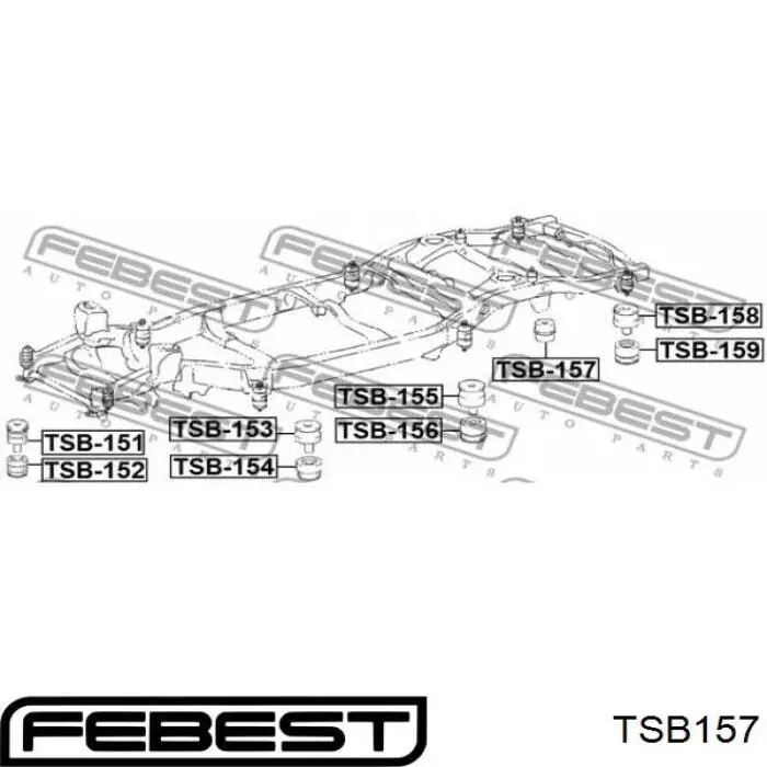 TSB-157 Febest casquillo, suspensión de cabina