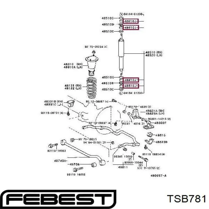 Comprar Silentblock amortiguador trasero Toyota Land Cruiser 80 J8