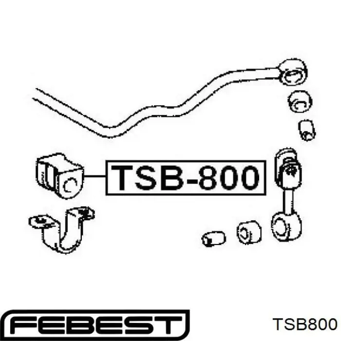 TSB800 Febest casquillo de barra estabilizadora delantera