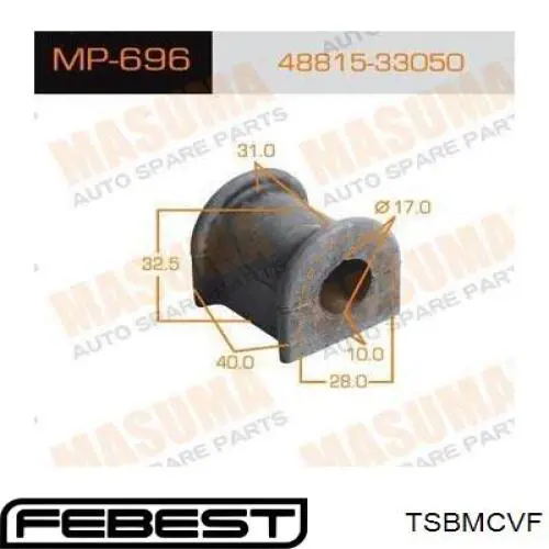 TSB-MCVF Febest casquillo de barra estabilizadora delantera