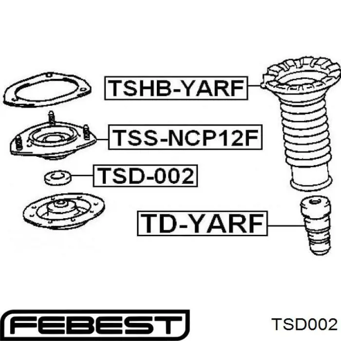 Retén del cojinete de la base delantera del amortiguador TSD002 Febest