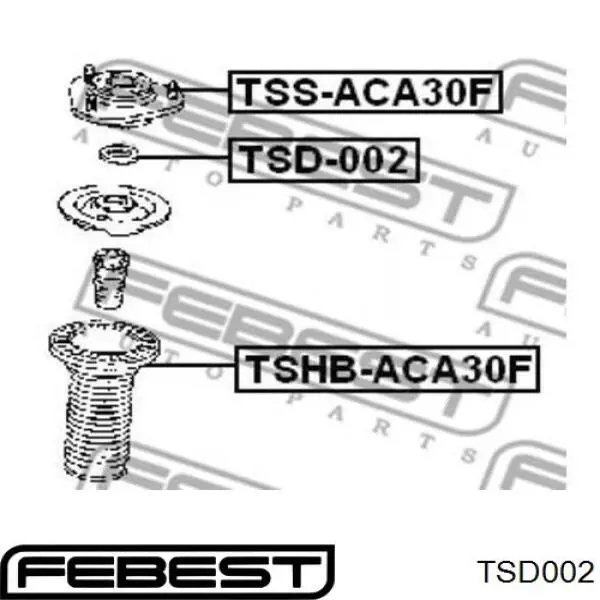Comprar TSD002 Febest Retén del cojinete de la base delantera del amortiguador