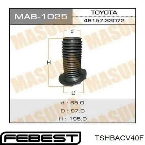 Guardapolvo del amortiguador delantero Febest TSHBACV40F precio, desde 13,29 EUR