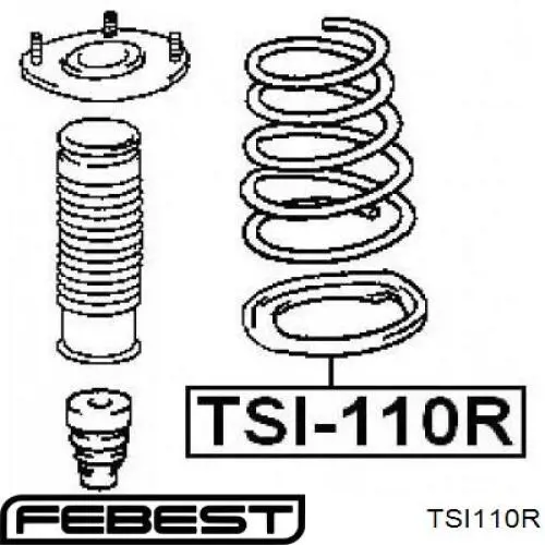 TSI110R Febest caja de muelle, eje trasero, inferior