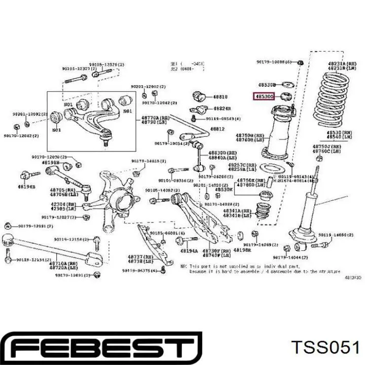 TSS051 Febest soporte amortiguador delantero