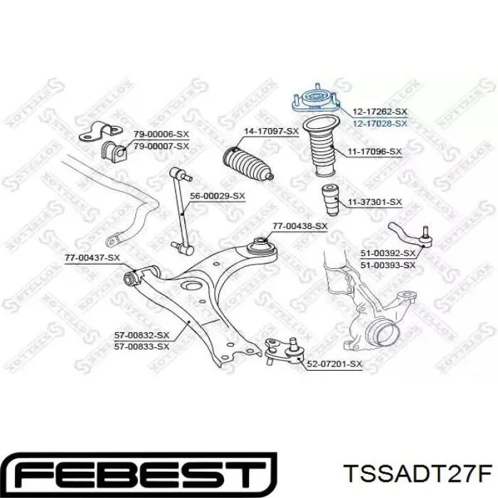 TSS-ADT27F Febest soporte amortiguador delantero