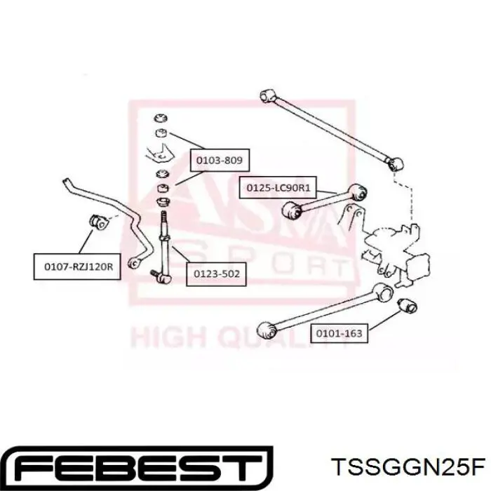 TSSGGN25F Febest soporte amortiguador delantero