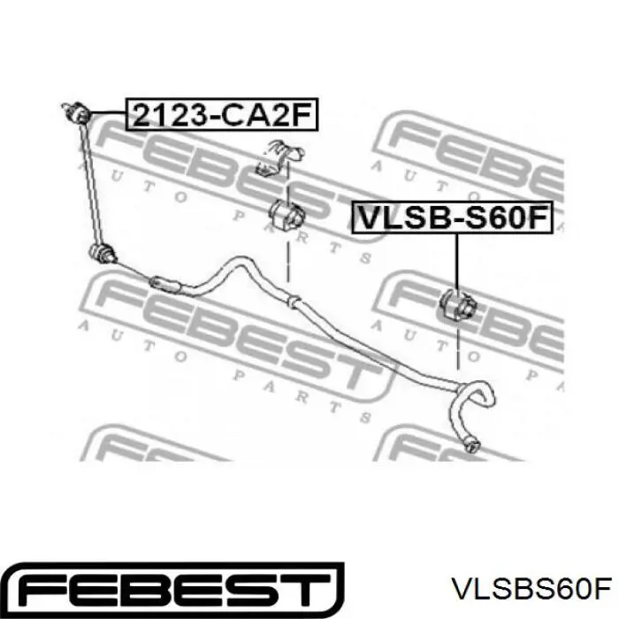 VLSB-S60F Febest casquillo de barra estabilizadora delantera