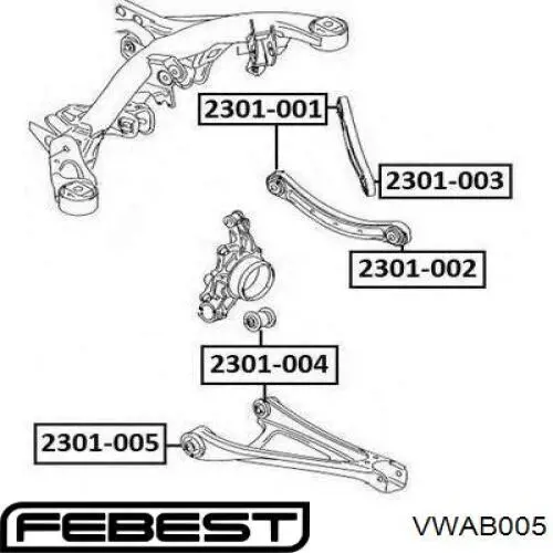 Comprar VWAB005 Febest Buje del brazo inferior trasero