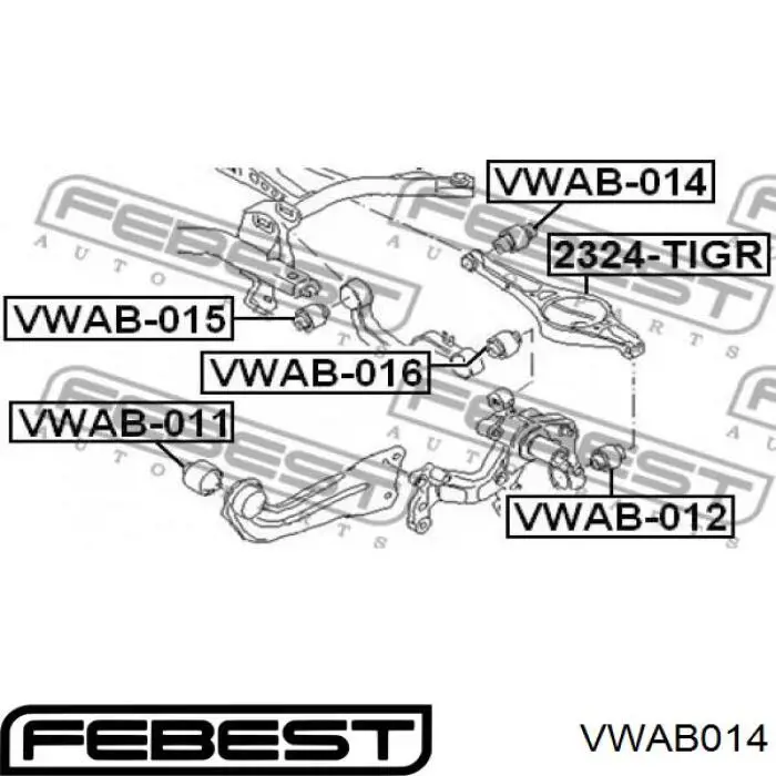 Comprar VWAB014 Febest Buje del brazo inferior trasero