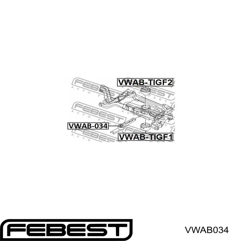 Soporte de motor trasero VWAB034 Febest