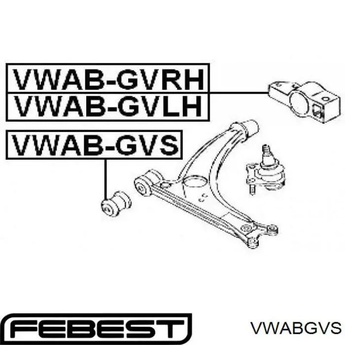 VWABGVS Febest silentblock de suspensión delantero inferior