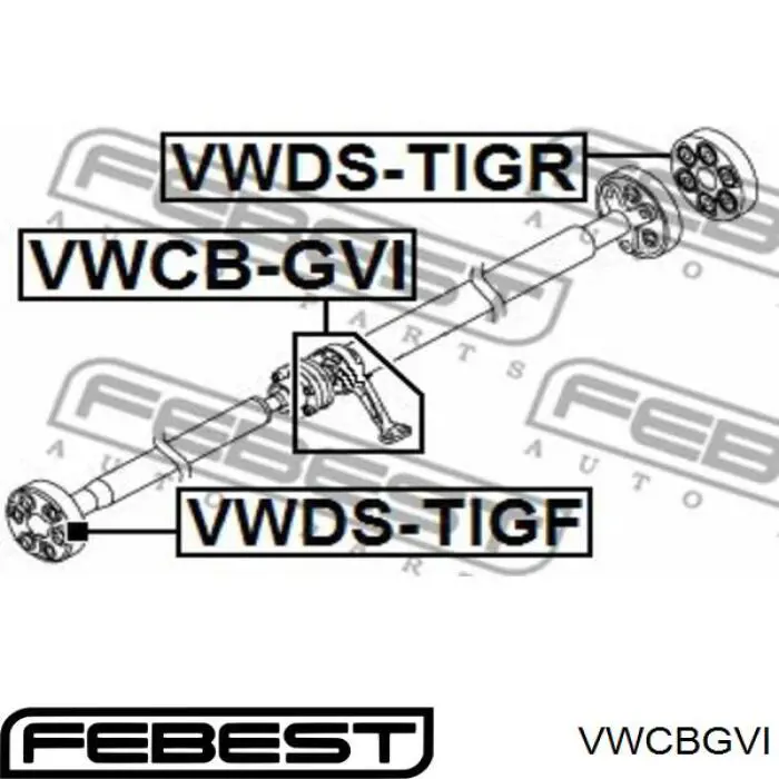 VWCBGVI Febest suspensión, árbol de transmisión