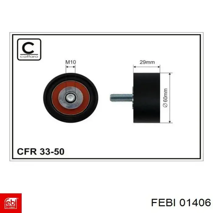 01406 Febi rodillo intermedio de correa dentada