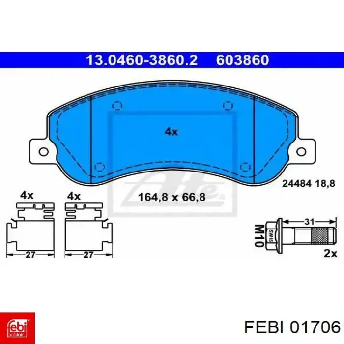 Comprar 01706 Febi Buje de barra estabilizadora trasera
