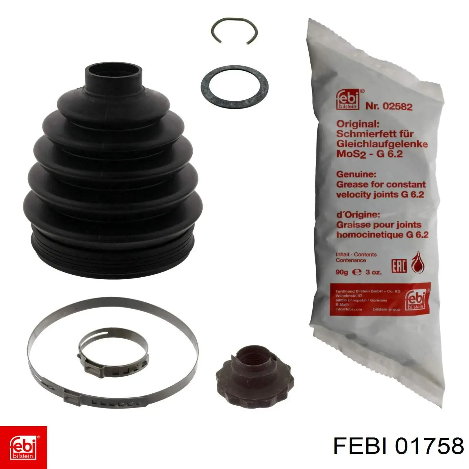 Comprar 01758 Febi Fuelle interior de junta homocinética del semieje trasero