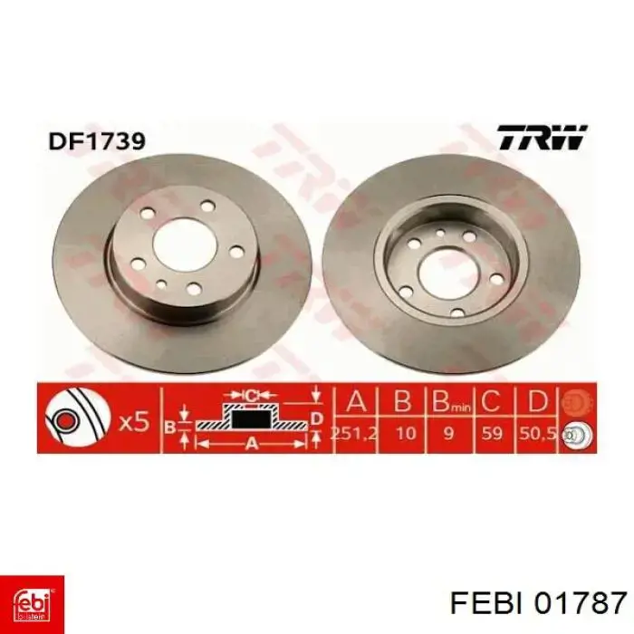 Amortiguador maletero 01787 Febi