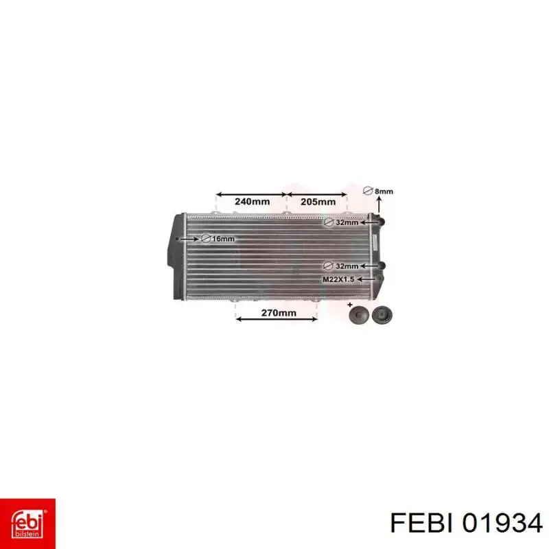 Buje de barra estabilizadora delantera 01934 Febi
