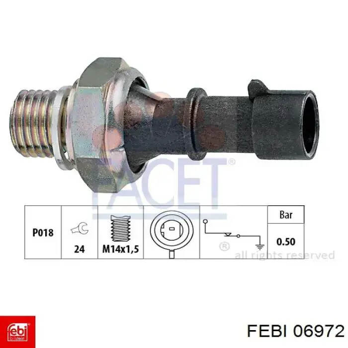 Indicador, presión del aceite Fiat 500 312