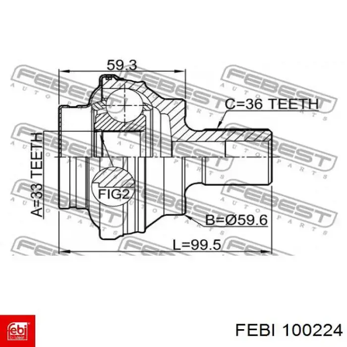 Fuelle exterior del eje de transmisión trasero Febi 100224 precio, desde 8,88 EUR