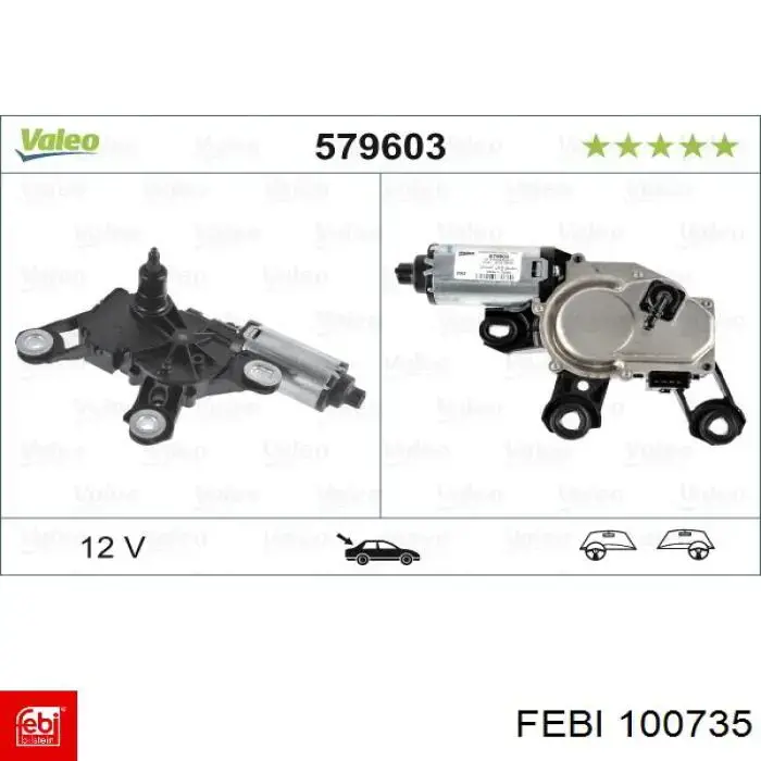 Motor del limpiaparabrisas trasero Febi 100735 precio, desde 103,53 EUR