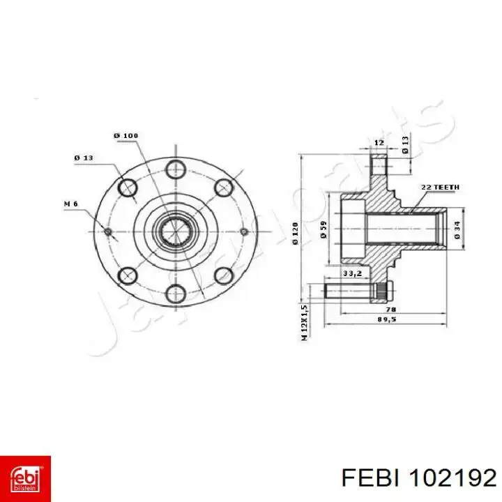 Cubo de rueda delantero Chevrolet Aveo 2 T250, T255