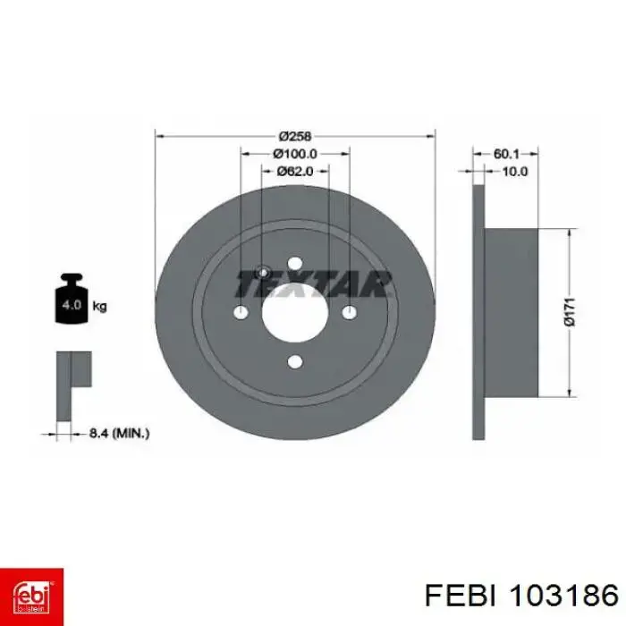 103186 Febi silentblock de suspensión delantero inferior