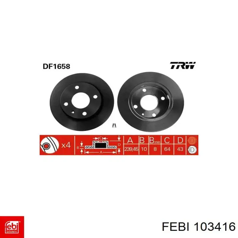 Comprar 103416 Febi Manguera superior del radiador