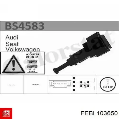 Comprar 103650 Febi Interruptor de luz de freno