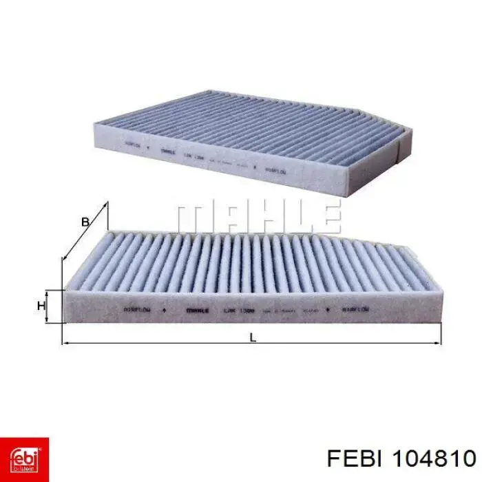 Filtro de cabina Febi 104810 precio, desde 12,39 EUR