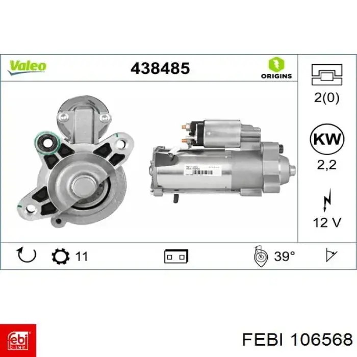 Soporte del amortiguador delantero izquierdo Febi 106568 precio, desde 26,69 EUR