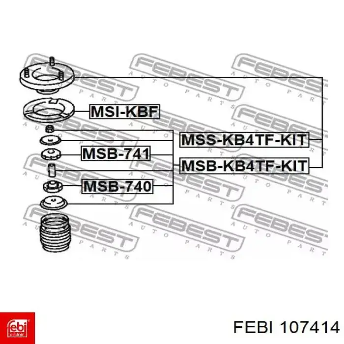 107414 Febi soporte amortiguador delantero