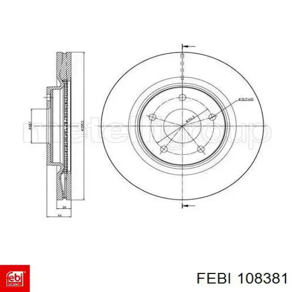 Disco de freno delantero Febi 108381