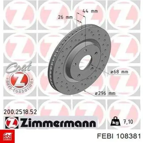 Comprar 108381 Febi Freno de disco delantero