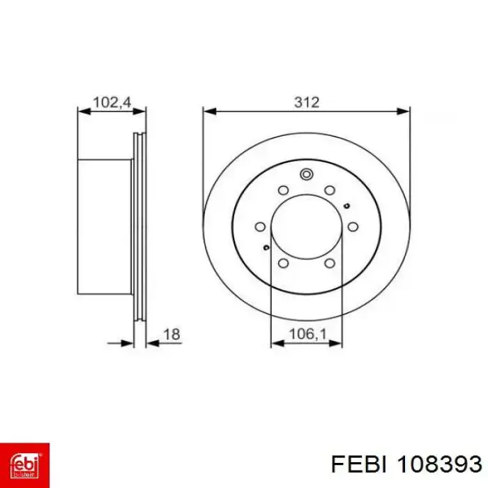 Comprar 108393 Febi Disco de freno trasero