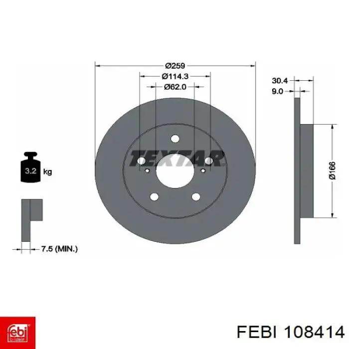 Comprar 108414 Febi Disco de freno trasero