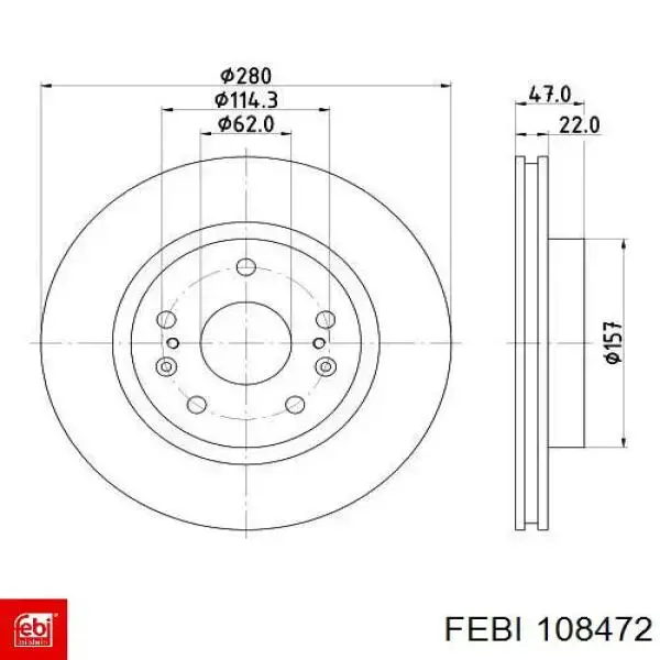 108472 Febi freno de disco delantero